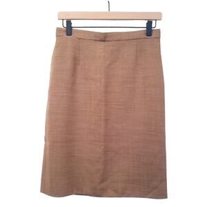 calvin klein collection wool midi pencil skirt | sz 4 brown tan retired